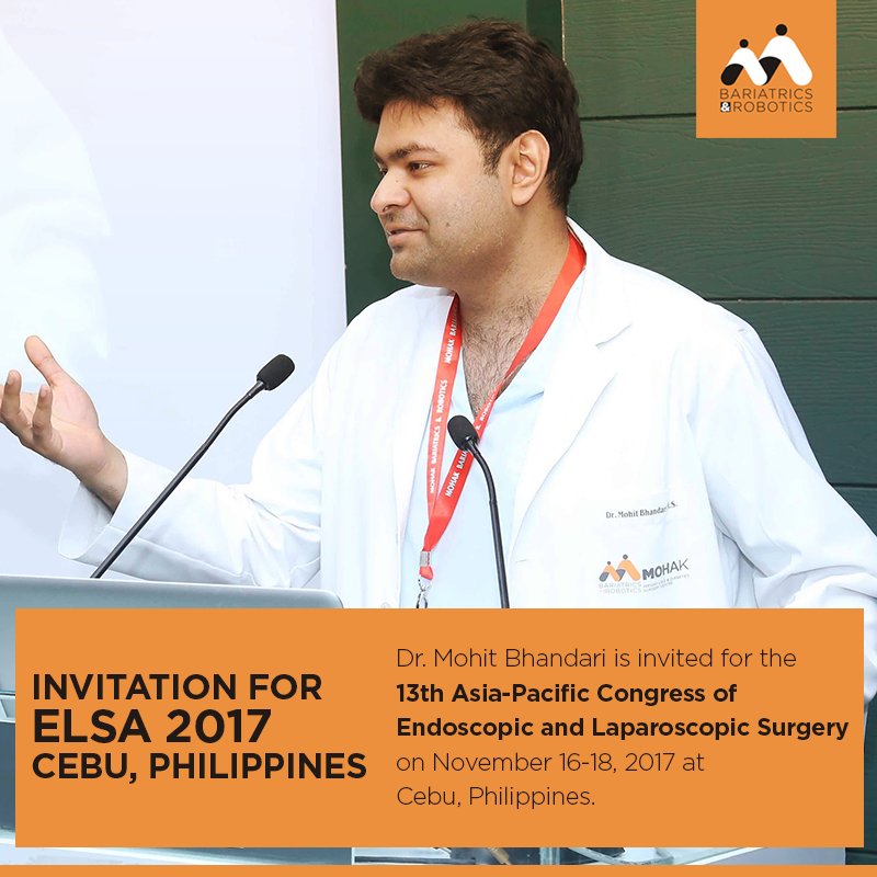 mohakbariatrics's tweet photo. Congratulations @drmohitbhandar1 for the invitation from #ELSA2017 Organizing Committee. It's an honour to represent the country. https://t.co/3gIbP93yM7