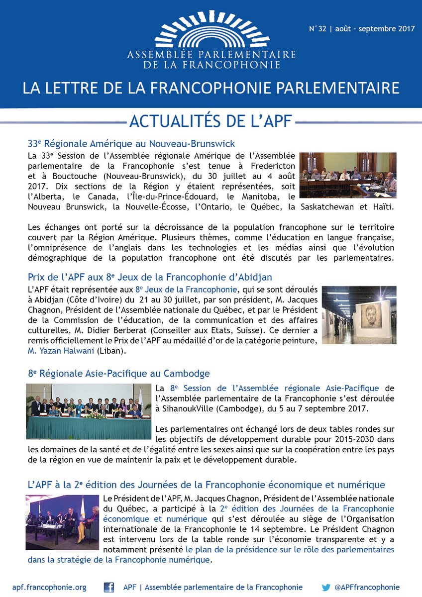 APFfrancophonie's tweet photo. #LFP n°32 : Assemblées régionales #séminaires #questionnaire #francophone @SOROKGUILLAUME version interactive ici : https://t.co/j1y8gVNGsd https://t.co/qDDTQZu6XA
