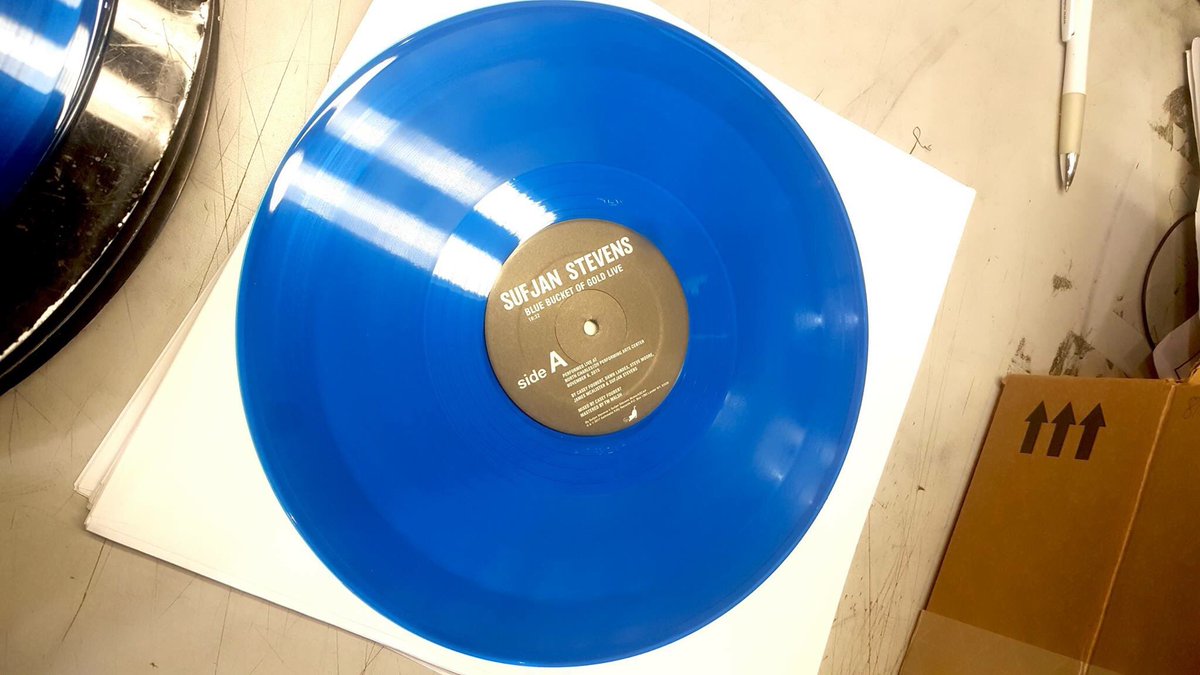 asthmatickitty's tweet photo. We had to push the release date of the Blue Bucket of Gold 12" split back to November 24th. 
BUT IT'S LOOKING REAL NICE. #blueblueblue https://t.co/QnWYV9ma74