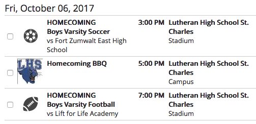 DougKuhlmann's tweet photo. @LutheranCougars events for “Homecoming Friday” October 6 @LHSsoccerFC @lhscougarfb #WinningIsAnAttitude #LHSHoCo2017 #Homecoming #LHSBBQ https://t.co/pf8VA9xWaT