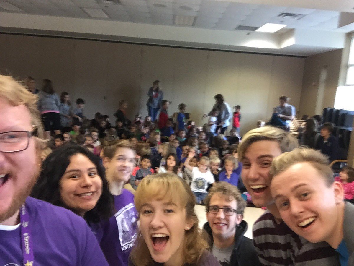 <a href="/ChaskaThespians/">Thespian Troupe 6517</a> reading aloud @BluffCreekElem Read-A-Thon “I’m Only Happy When I’m Reading!” &amp; "The Three Billy Goats Gruff." Well done!