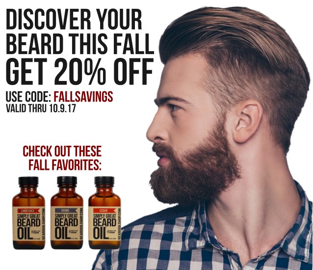 SGBeardOil's tweet photo. The leaves are changing &amp; so should your beard routine - Get 20% off all of our #beardoils 🍂https://t.co/aCay4moZHM #discoveryourbeard https://t.co/WKYwpxGtY6