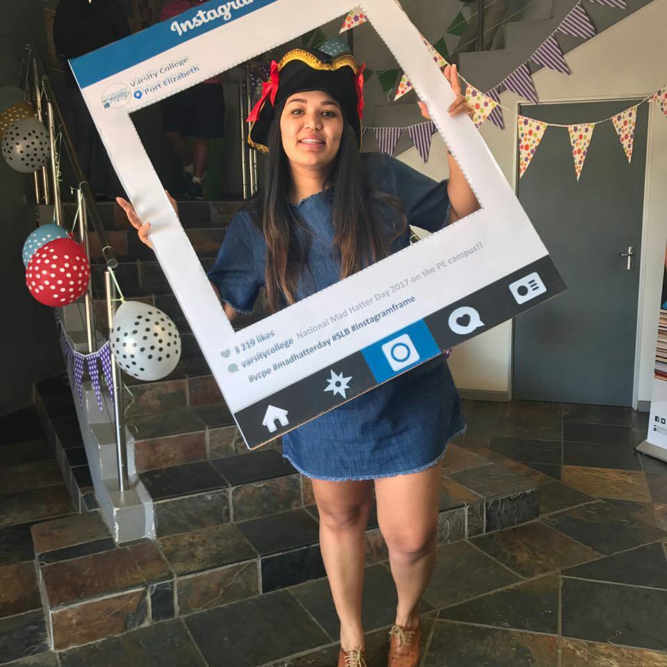 Varsity_College's tweet photo. VC PE celebrated National Mad Hatter Day on campus today, a bit of fun before class to take us into the weekend! #VCPE #VCSLB #VCCares https://t.co/3l9Oek2cnr