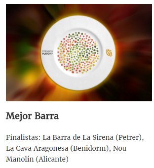 PremiosPlato's tweet photo. Finalistas del Premio Plato 2017 a la Mejor Barra

#premiosplato2017 https://t.co/nNa5kA4K2l
