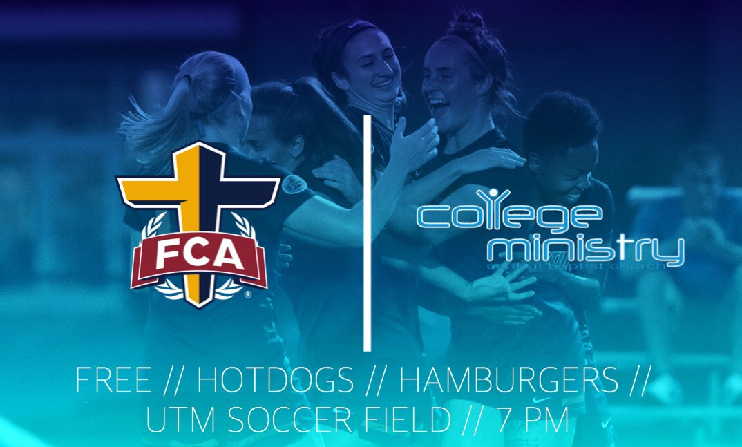 The Central College Ministry &amp; FCA team up to serve free hot dogs and hamburgers TONIGHT AT 7 at the UTM SOCCER game! See you tonight!