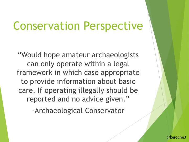 keroche3's tweet photo. @CUConservation @LondonMudlark @ThamesDiscovery @findsorguk @TTUScotland @wessexarch @HE_Maritime @Museum_Cardiff @NMWPrevCons 8 #IconTC | Conservators and AA both love history and want to protect objs. We share similar goals but with different approach #pubarchcons https://t.co/kTwnMmJ6xq