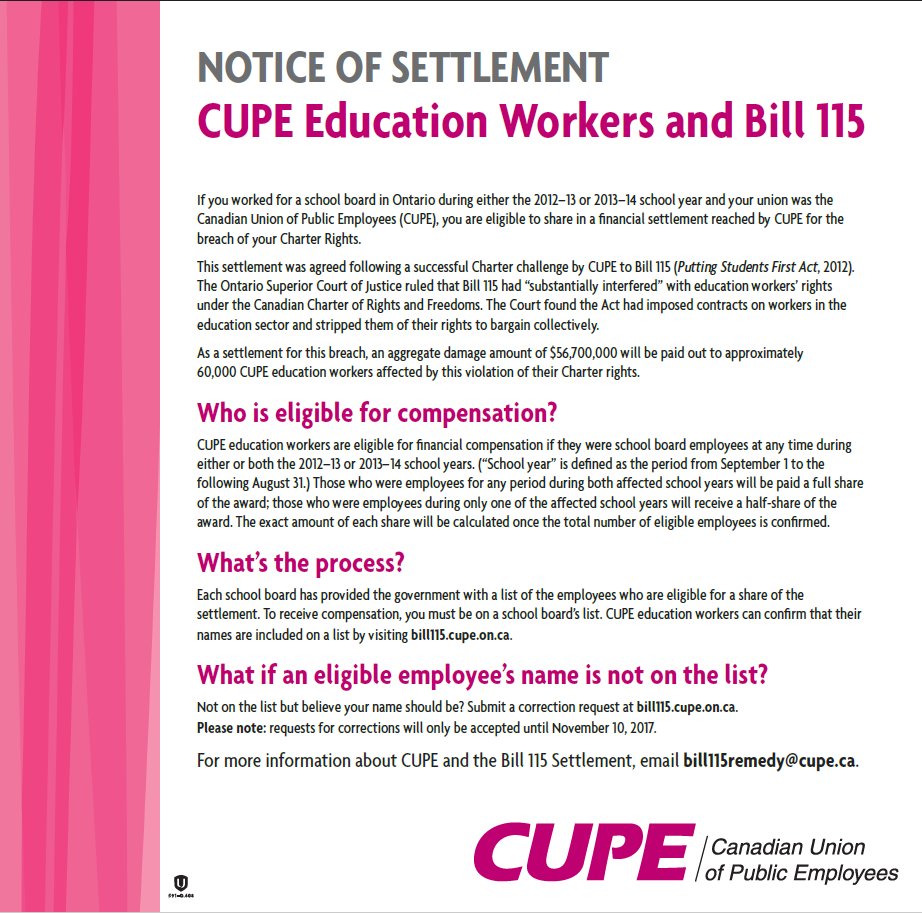 CUPE Ontario tweet media