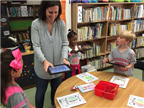 SHUFSDlib's tweet photo. Oakwood’s LMS, Christine Le Claire works with our students on their iPads to bring their own ‘Dots’ to life.
#shufsdlib #librarylife https://t.co/kDKPIk3WYo