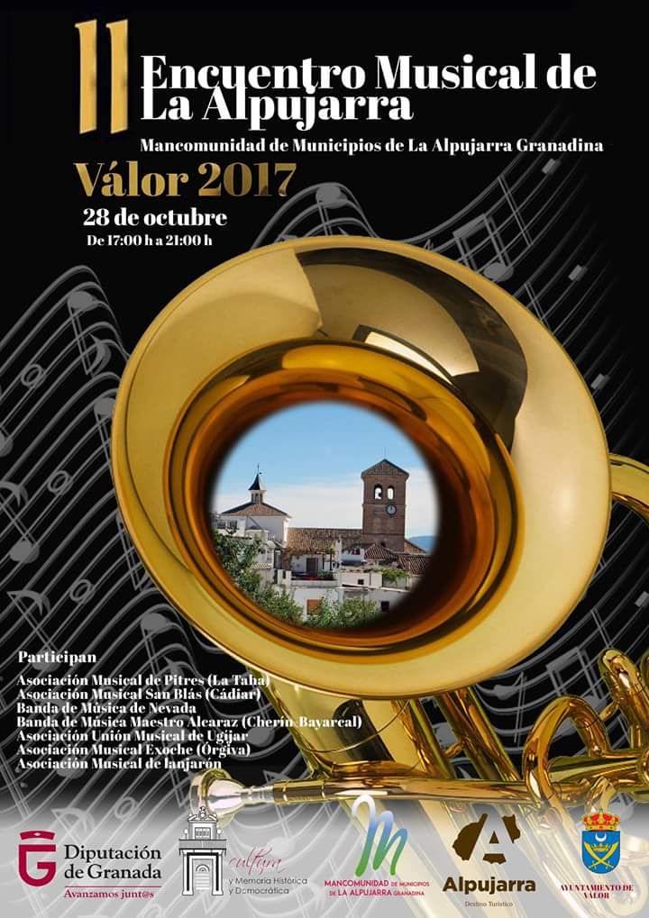 Este año nuestra Asociación tiene el gusto de participar en el II Encuentro Musical de la Alpujarra que se celebrará próximamente en Válor.