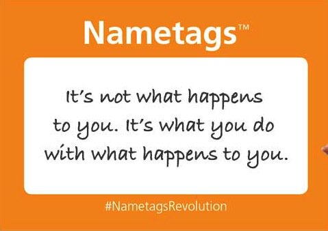 One_Revolution's tweet photo. "It's not what happens to you. It's what you do with what happens to you." @ChrisJWaddell #onerevolution #wordstoliveby #nametagsrevolution https://t.co/hpUYLJ3enh