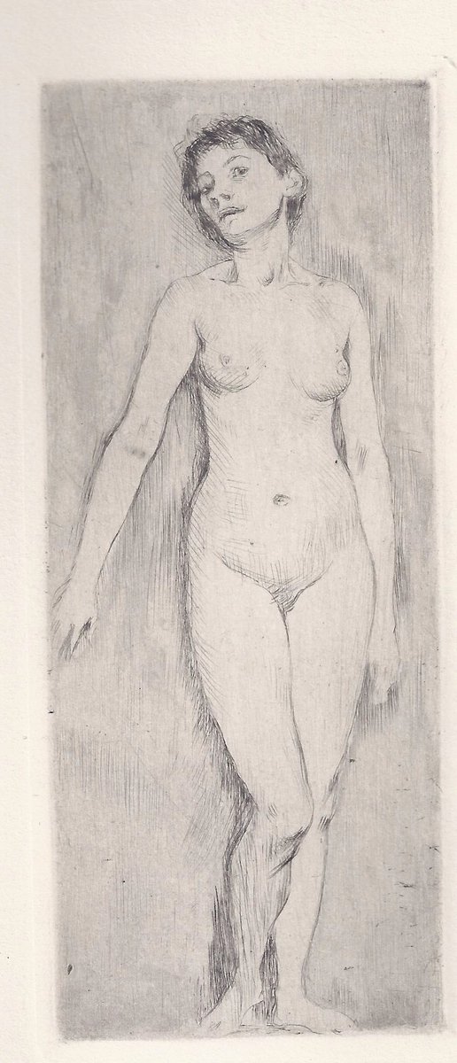 kunstnachlass's tweet photo. Never forget the famous 3 of German Impressionism: Max Slevogt, Max Liebermann and see from Lovis Corinth, A girl standing 1908 #MetMasterDrawings https://t.co/b5GtlZcLN3
