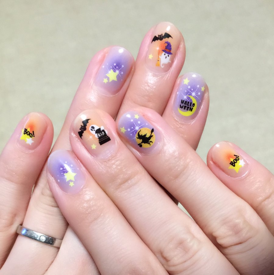 100均ハロウィンネイルシールまとめ セリアダイソーのデザインが可愛い 押し花fun