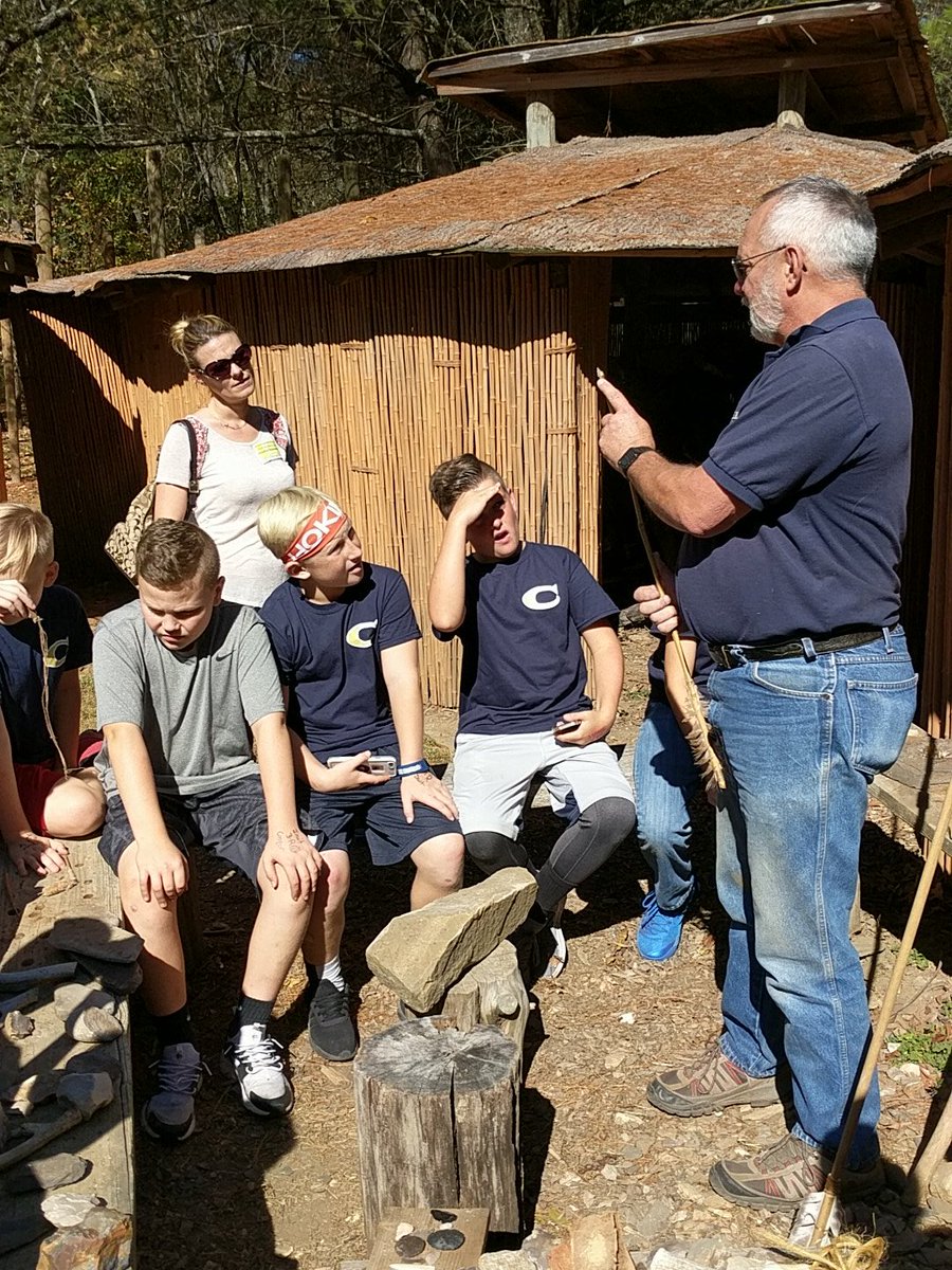 Some of our CMS Athletes learning about Indian Village weaponry! <a href="/CMSGoBlue/">Christiansburg Middle School</a> <a href="/MarkMiear/">Mark Miear</a>