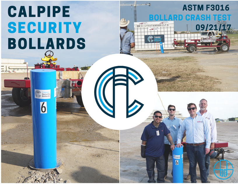 calpipebollards's tweet photo. #CalpipeBollards team with our ASTM F3016 bollard customized in #bollard blue, which withstood the impact of a 5K lb vehicle going 30 MPH https://t.co/Y9trnf20sN