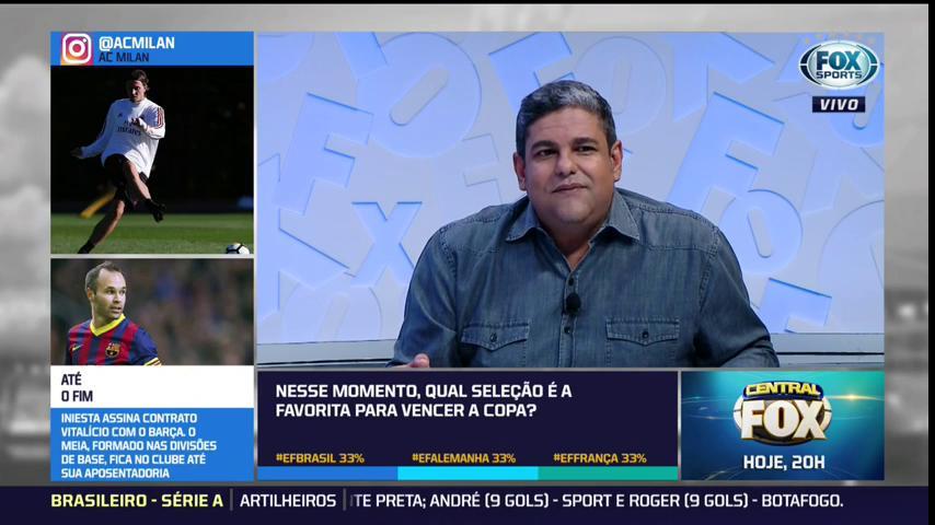 SportsCenterBR's tweet photo. ❓ENQUETE DO #ExpedienteFutebol: e aí, quem é a favorita para vencer a Copa do Mundo? Responda com #EFBrasil, #EFAlemanha ou #EFFrança? https://t.co/iKmUksKc6L
