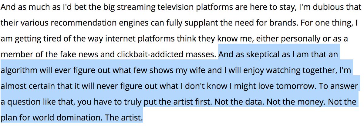 Brands Matter. Put the Artist first. Yes John Landgraf hollywoodreporter.com/news/fx-chief-…