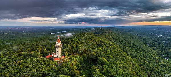 New artwork for sale! - "Heublein Tower in Simsbury CT, Stormy Sunset Aerial Panorama" - fineartamerica.com/featured/heubl… <a href="/fineartamerica/">Fine Art America</a>