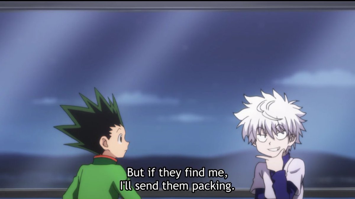 Hunterxanimefan's tweet photo. Not even family can stop killua from being a savage 😂

#Hunterxhunter #anime #killua #hxh https://t.co/lXrAlVtRav