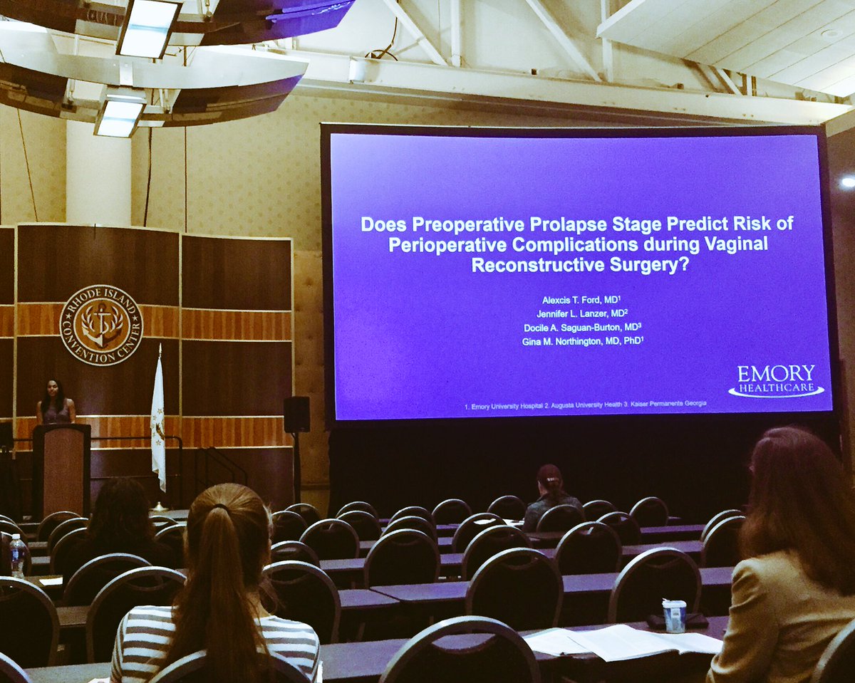 RobertSKelley's tweet photo. Second year fellow @alexcisfordmd presenting on complication risk prediction from prolapse stage @EmoryGynOb #pfdweek2017 https://t.co/4VNktOFbYz