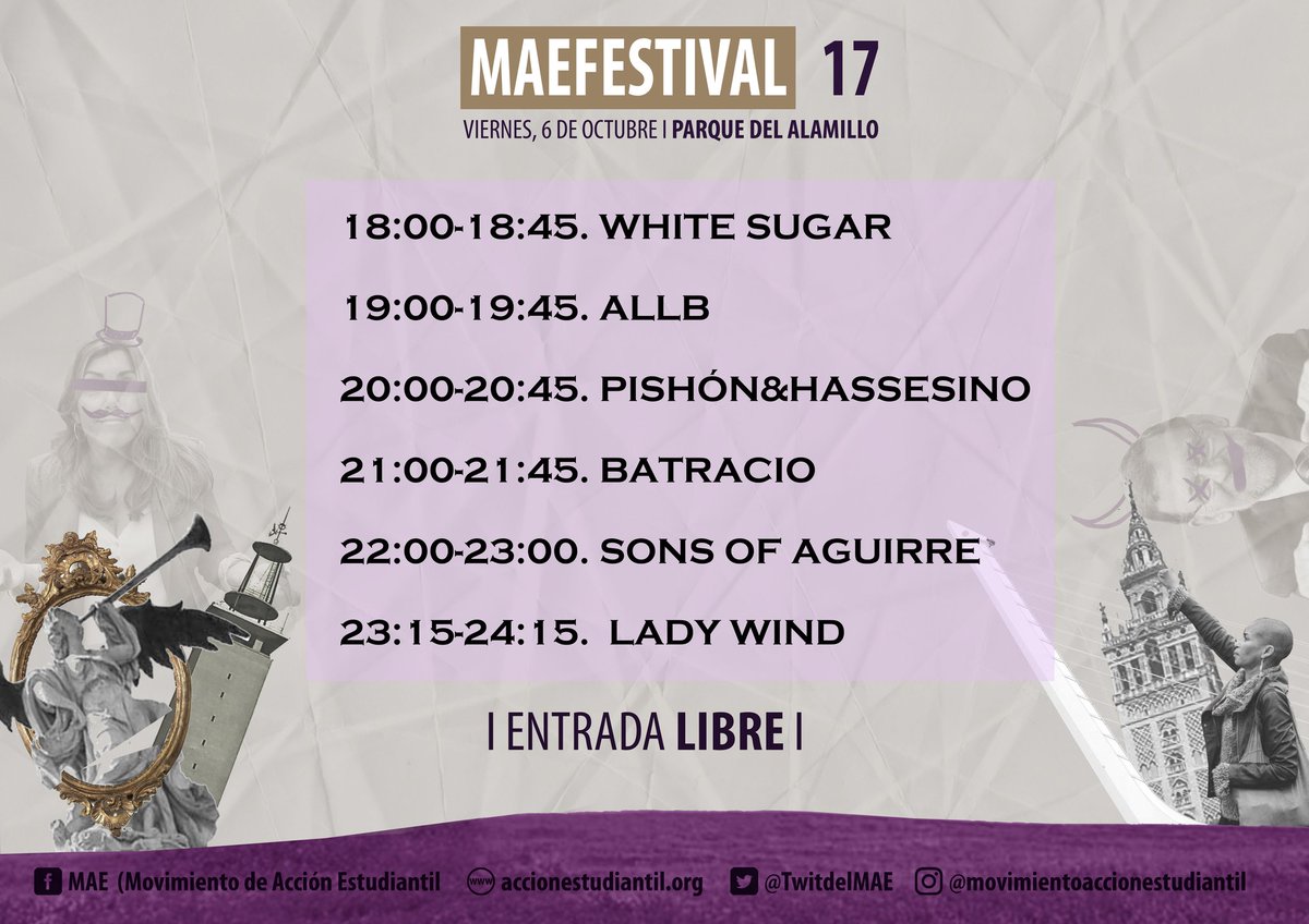 MAE_RECTORADO's tweet photo. @MissCannabia Aquí tienes los horarios de cada concierto. https://t.co/4CK7u0iXMS