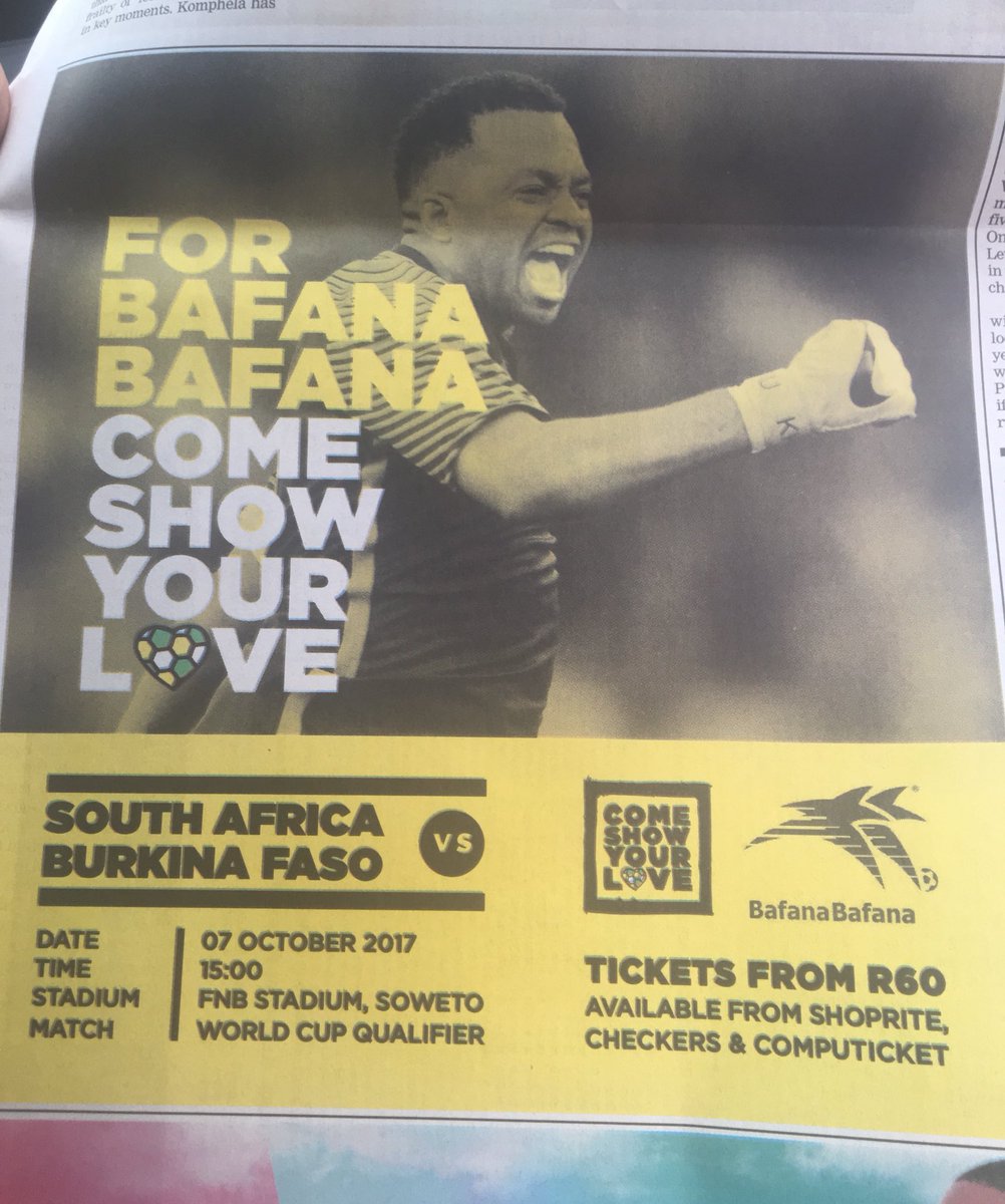 lindseyrayner's tweet photo. So awesome to see @BafanaBafana campaign finally calling the nation to show their love. For Football. For Bafana. For South Africa. #CSYLπβ½οΈ https://t.co/9tLgSD4Xaz