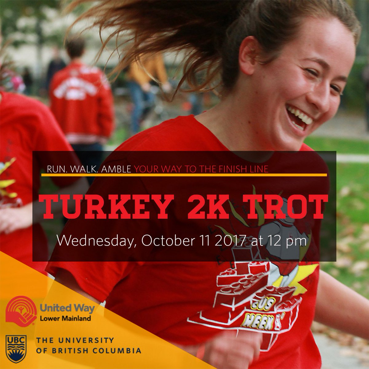 ubcengineering's tweet photo. .@UBC_Arts @ubcAUS stART putting those runners on because #Turkey2K is happening next week on October 11! https://t.co/ahaJo1JikR #UBC https://t.co/TtinHVGeNM