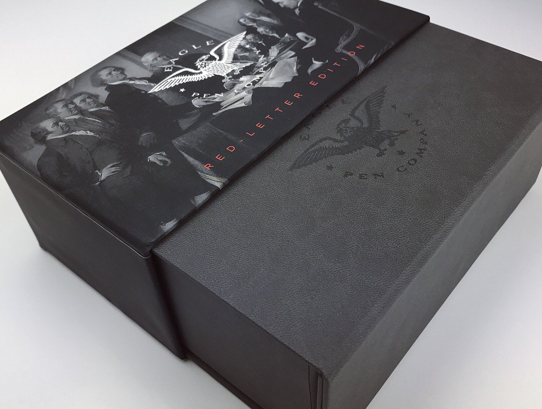 SunpackDotCom's tweet photo. Custom Turned Edge Boxes, #Slipcases and O-Sleeves for Great Republic Pen Company. #handmade #retailpackaging #turnededgeboxes #Packaging https://t.co/tY0PSVmAUj
