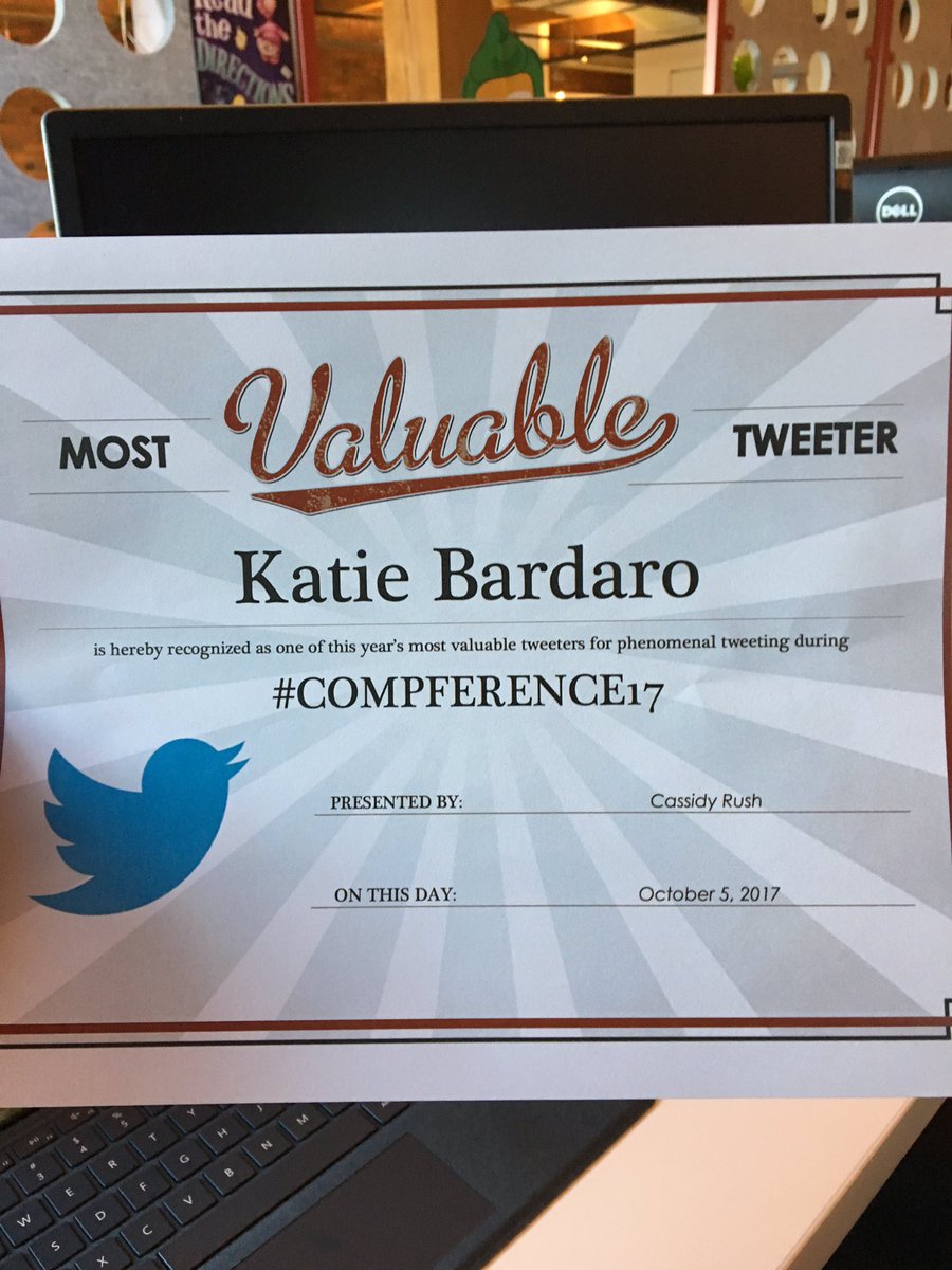 EconomistKatie's tweet photo. .@cassidyhrush knows me so well. #Millennial #trophyforeverything #compference17 https://t.co/5urVWhUqq0