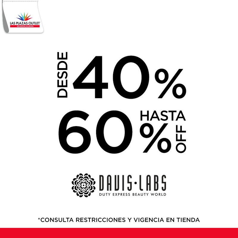 OutletGDL's tweet photo. #DavisLabs #OutletGDL trae para ti descuentos que van desde el 40 hasta el 60% en marcas de prestigio. ¡Aprovecha! https://t.co/UgT1H4Dyfr