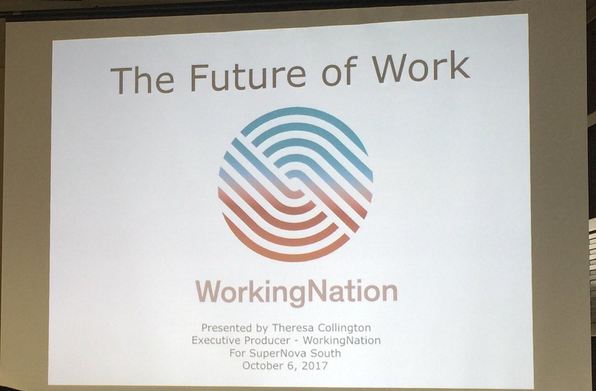 Ready to get your mind blown about the #futureofwork? 💥 Head to the South Tower to see Theresa Collington of <a href="/workingnation/">WorkingNation</a>. #SNSYall
