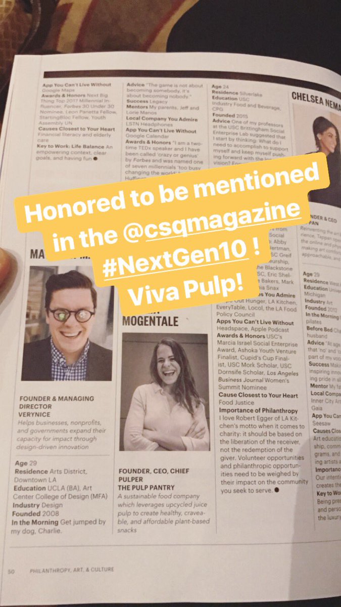 trashy_chips's tweet photo. At the @CSQMag #LAVisionaries Summit today. Honored to be a #NextGen10 mention! Thanks to our friend @SwipeOut_Hunger #LosAngeles https://t.co/w37vlGHk7q