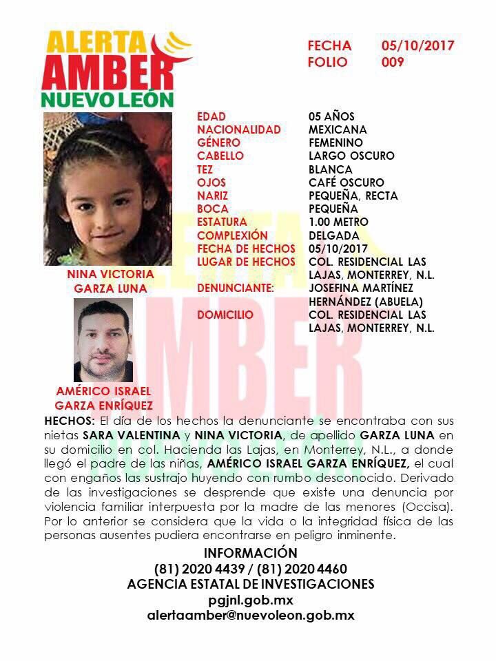 YA QUEDO ACTIVA LA #AlertaAmber LA #PGJ YA INICIÓ LA BÚSQUEDA DE AMERICO ISRAEL GARZA ENRÍQUEZ, CUALQUIER INFORMACIÓN: (81) 2020 4439