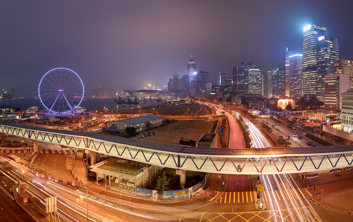 CarnevaleArt's tweet photo. Artist #AlonWolfe captures the electric glow of China's major hub in "Hong Kong Ferris Wheel" on display and at https://t.co/pgpN4Muxhk. https://t.co/ywIrIOy1Y7