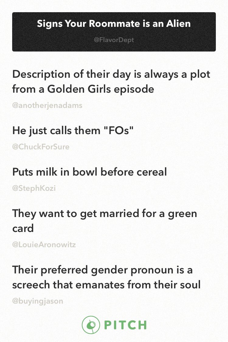 pitchjokes's tweet image. Took me longer than I'd like to admit to get the FOs one. #pitchjokes @anotherjenadams @LouieAronowitz @ChuckForSure @FlavorDept @buyingjason @StephKozi