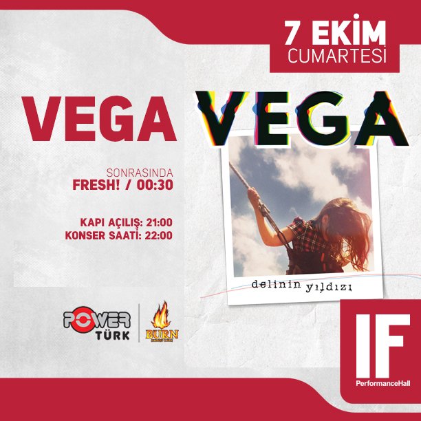 IFPerformance's tweet photo. Bu iletiyi RT’leyenler arasından 3 takipçimiz yarın akşamki "VEGA" Konserine çift kişilik ücretsiz giriş kazanacaklar... https://t.co/zx0jLYl5Jg