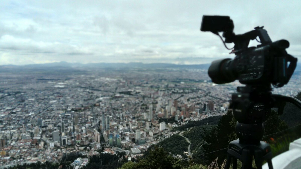 Imageynation's tweet image. Filming in Bogota for the latest OYW summit. Nic and Theo with cameras and drone... and private armed security!