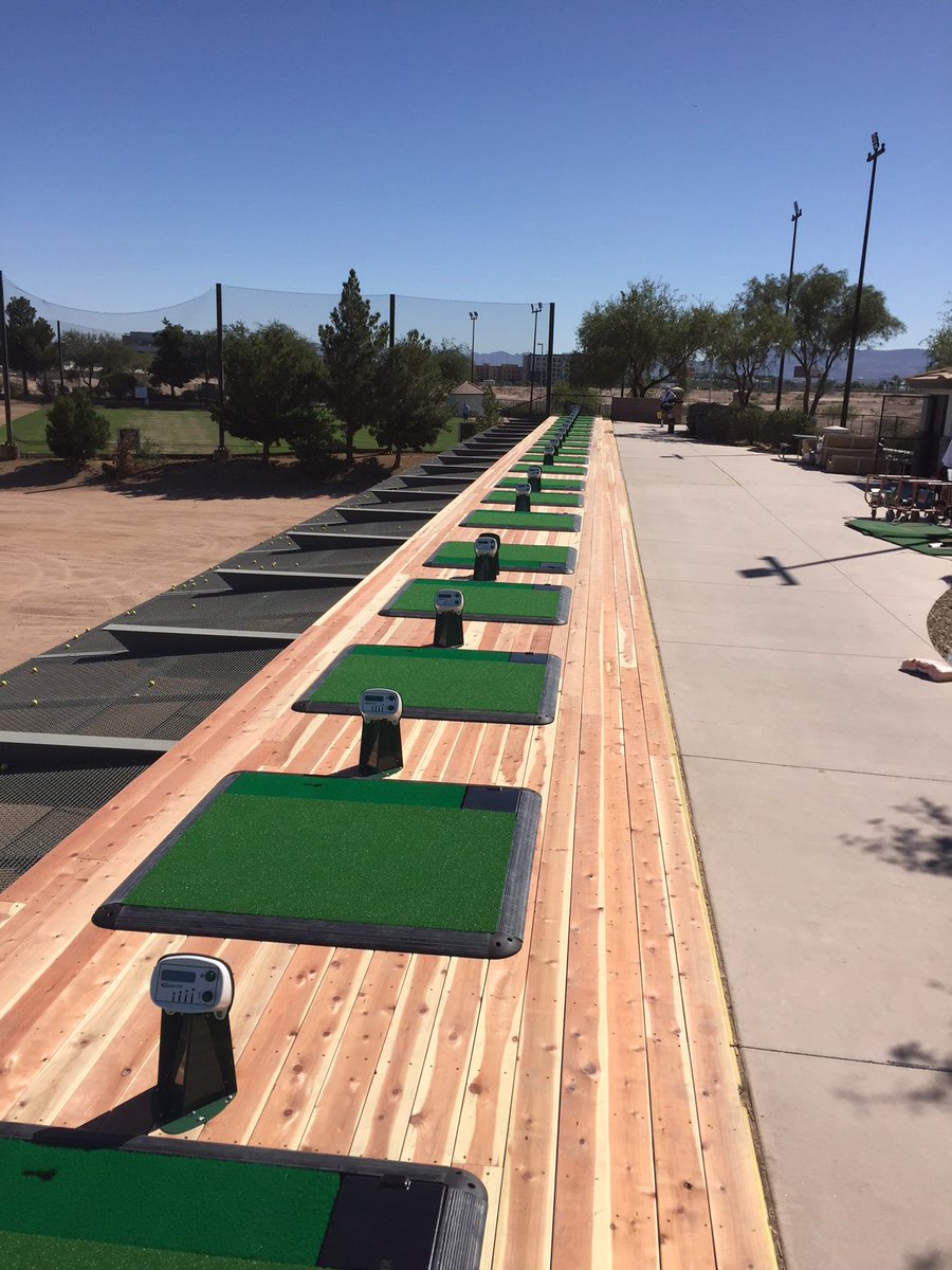 powerteegolf's tweet photo. Power Tees as far as the eye can see. Come on out to Las Vegas Golf Center and try out the Power Tees now. https://t.co/UjlYfjWatB