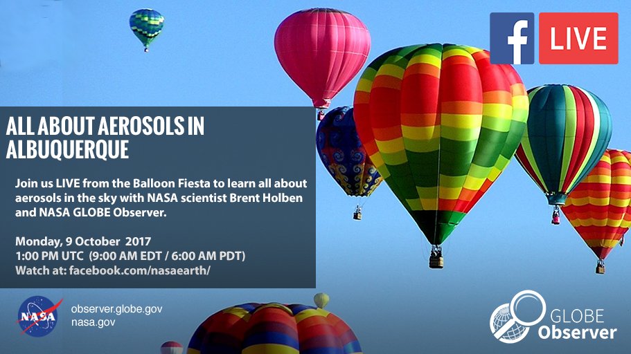Lifting off live on Facebook Monday, October 9th at 9 am EDT/6 am PDT at the Balloon Fiesta in Albuquerque, NM. bit.ly/2yKUKH8