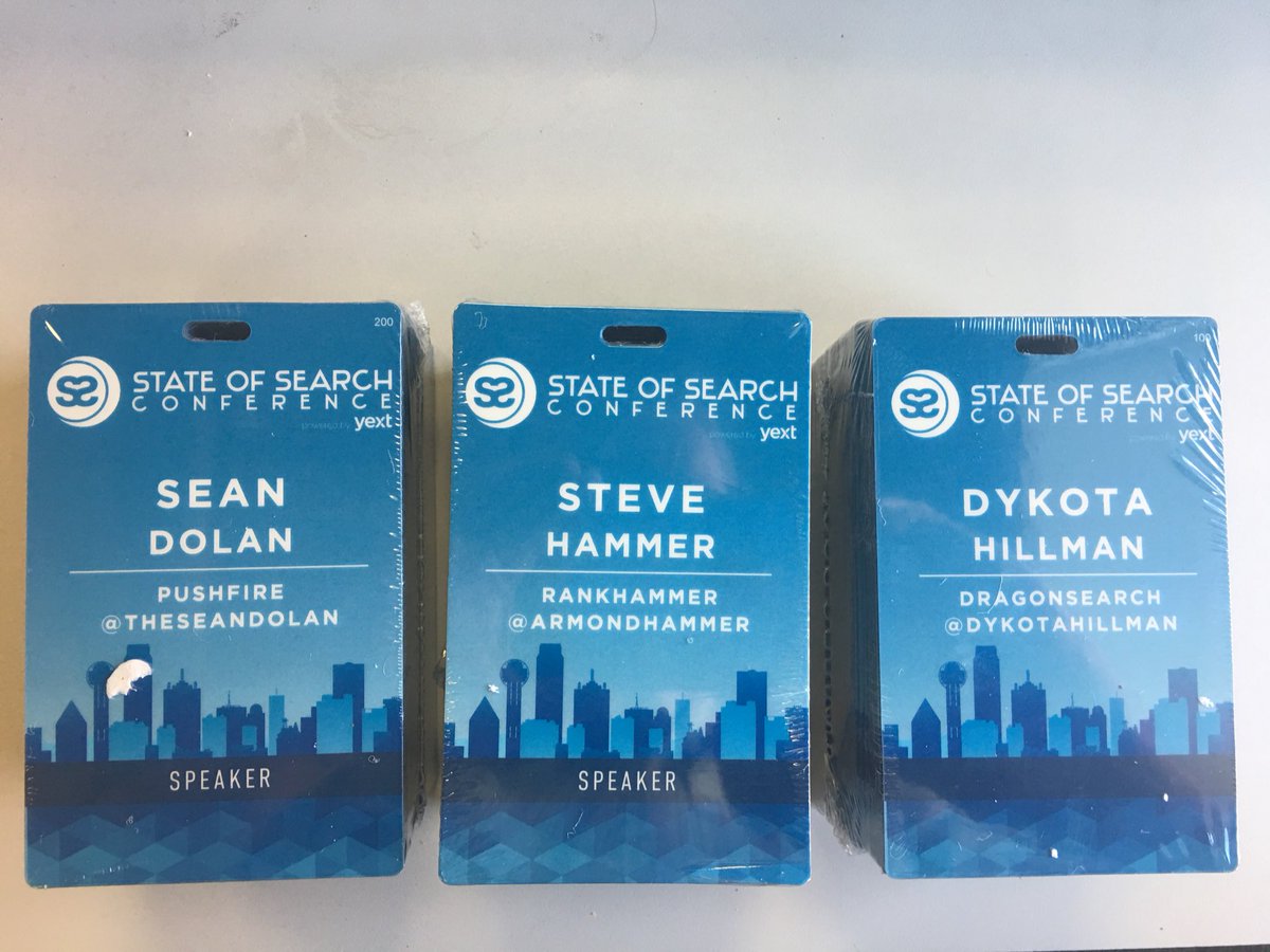 dfwsem's tweet image. #StateofSearch badges have arrived. To late to get a custom badge but not to late to register. @theseandolan @dykotahillman @armondhammer