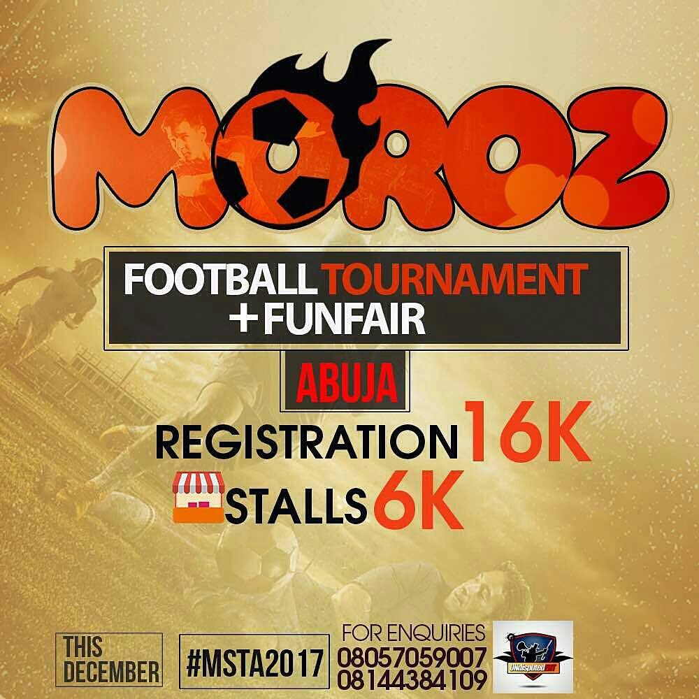 __yellows's tweet photo. Abuja #MSTA2017โฝ December
Contact 08057059007 or @abunaah for enquiries. https://t.co/ELdCHhTwrC
