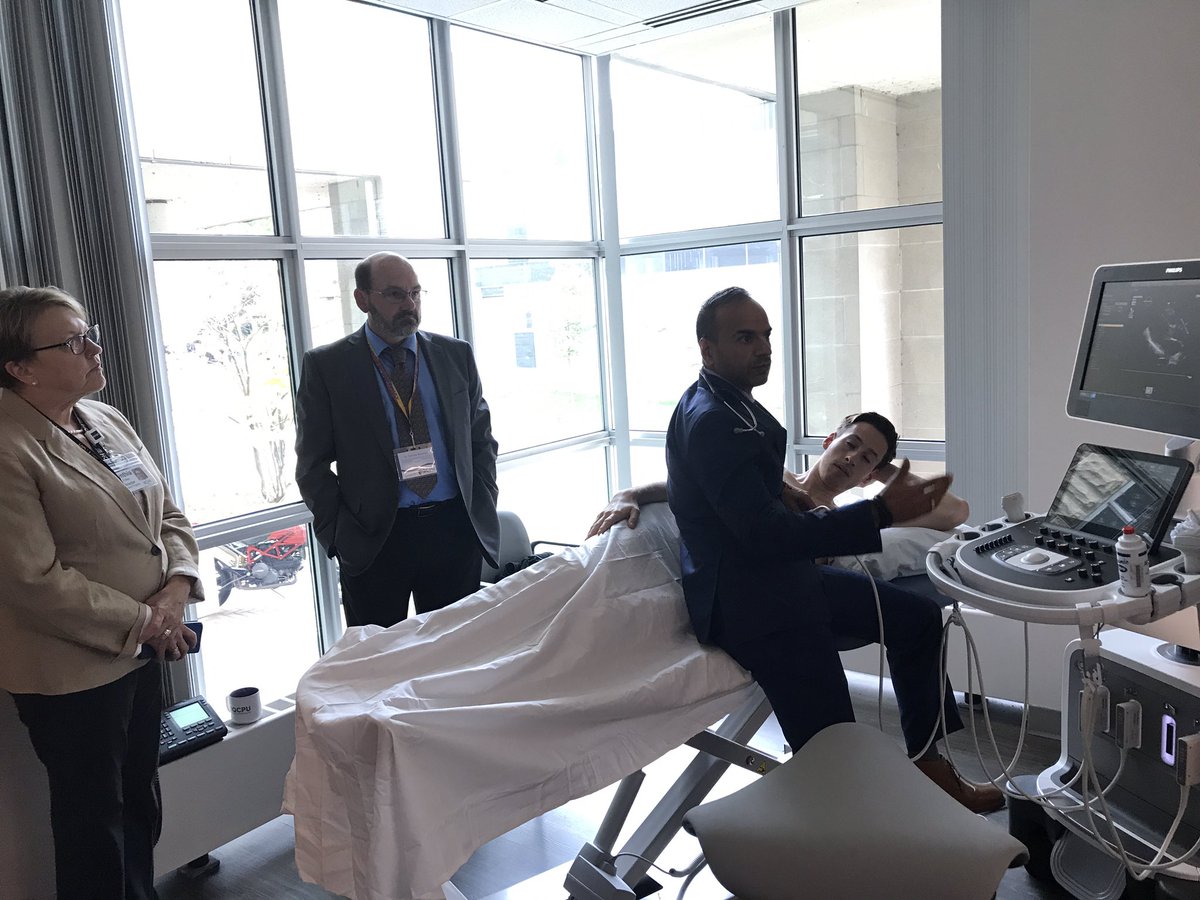 bardlap's tweet photo. So exciting to see the equipment as a volunteer & @KingstonHSC cardiologist @amerjohri demonstrate the echo machine @queensuResearch #qcpu https://t.co/TQ2Gv3WMBX