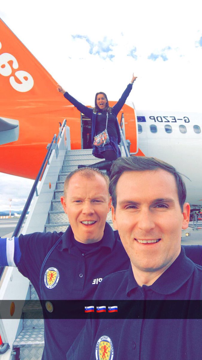 LarbertTA's tweet photo. @easyJet delivered the Larbert Tartan Army safely to Ljubljana #thistime #tartanarmy https://t.co/ZqnfEMYX0j