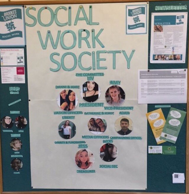 OBU_SWSociety's tweet photo. Our new social work society notice board is now up at the OBU Marston Road campus!! Next to the PAC office, take a right from reception!! https://t.co/MTjBI1vTVf