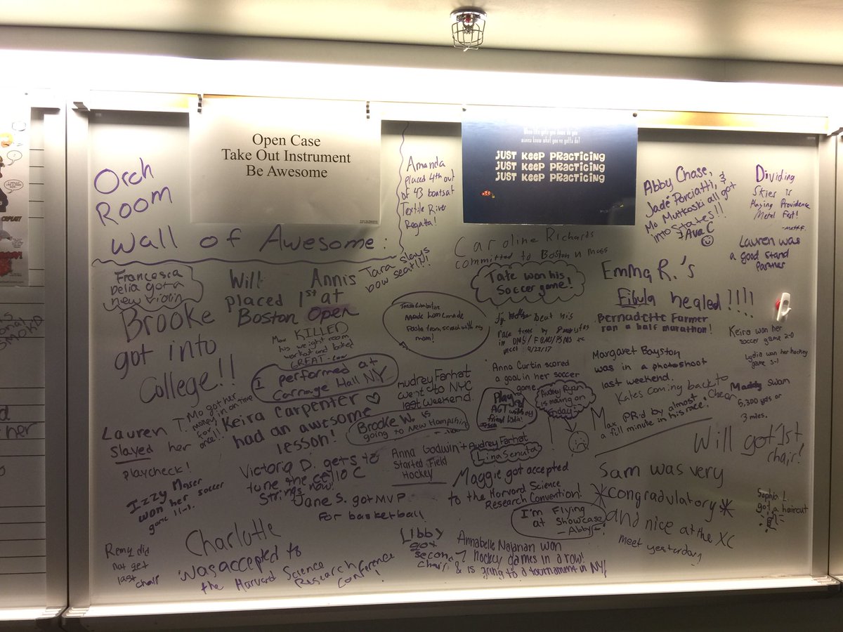 The first two weeks of the Orchestra Room Wall of Awesome—look at all the great things orchestra kids have done!!
