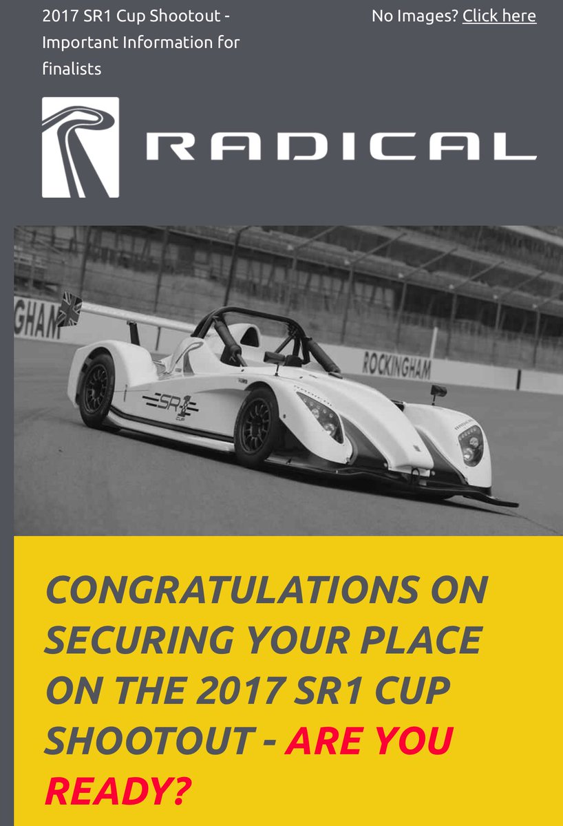 Really looking forward to Monday at Rockingham with @RadicalCarsUK in the SR1 shootout #lovetorace