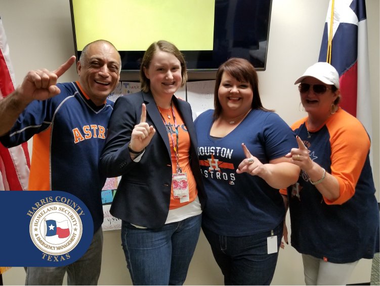 ReadyHarris's tweet photo. We are ready for the ALDS Game 2 here at the Office of Emergency Management. LET’S GO @astros https://t.co/ab00UoTstV