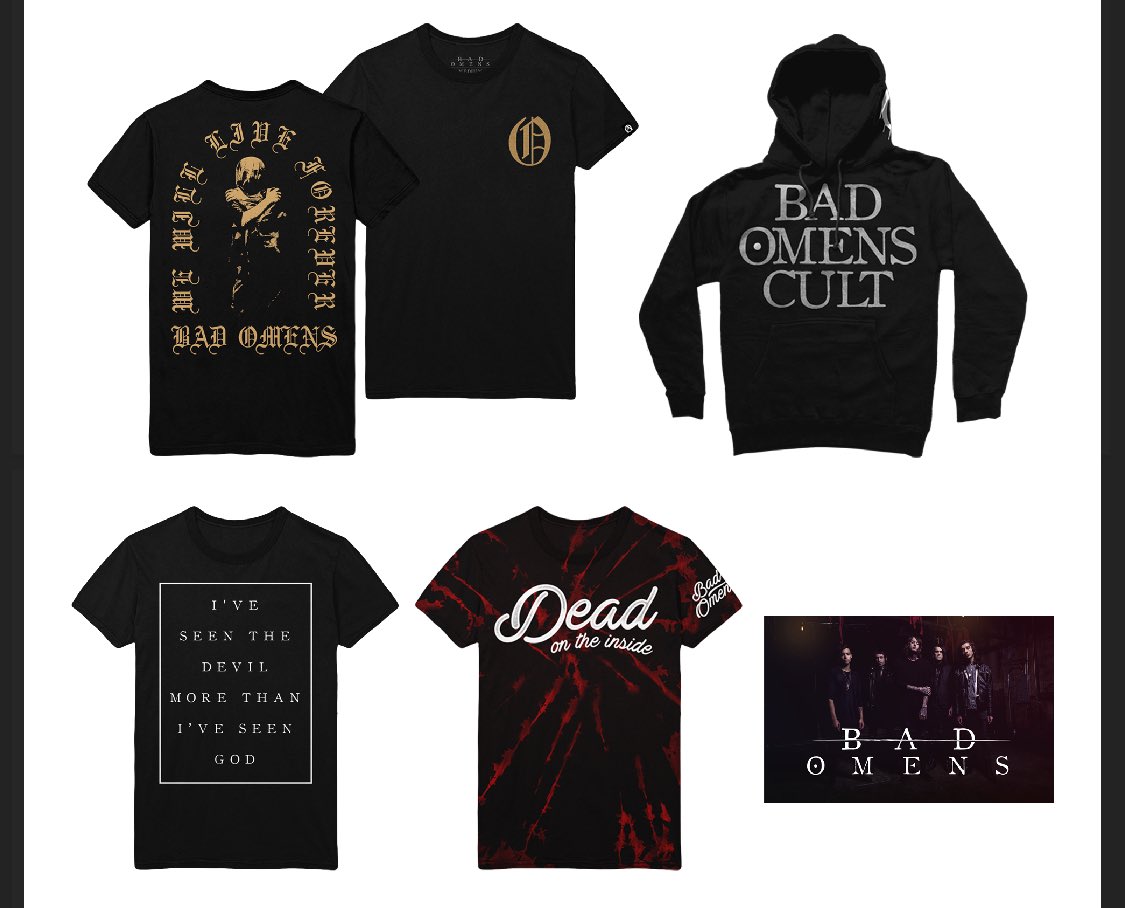 BAD OMENS on Twitter "For those asking, these are the merch designs we