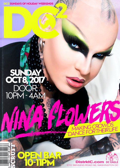 Check out @DJNinaFlowers this Sunday at @DistrktC ! And sexy dancers in jocks and harnesses ? https://t