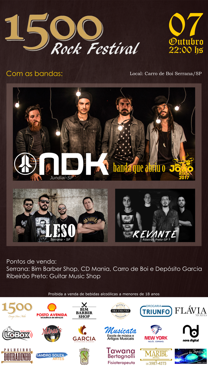 lesobanda's tweet photo. É amanhã!
1500 Rock Festival em Serrana/SP
Com @ndkoficial, @lesobanda e Revante
#rock #autoral #musica #show #aovivo https://t.co/M5q4rH3z6i