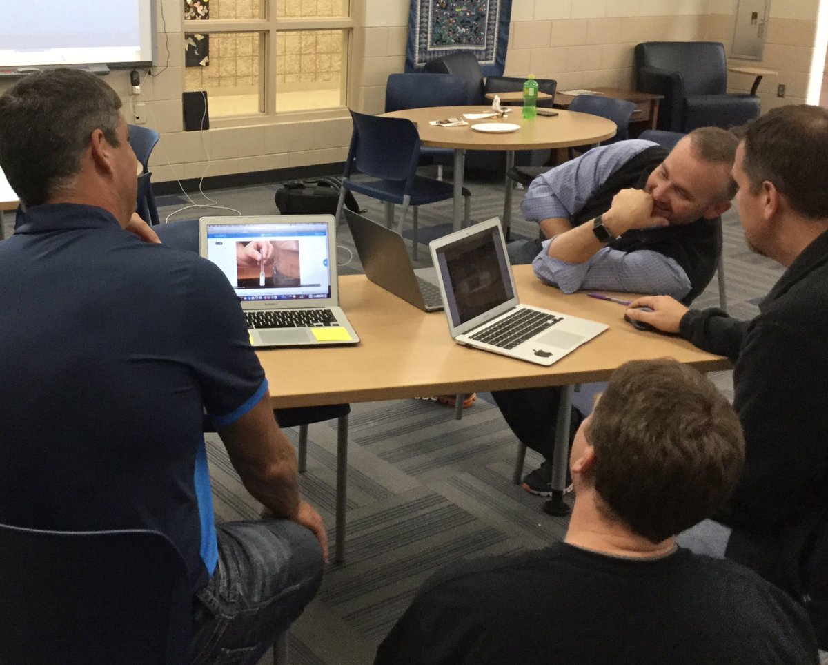 JBelangerLMS's tweet photo. BP science crew exploring new ways to create engaging lesson for our students! #HSSDcreate @HSSDTLC https://t.co/vTIP4AqOZ6